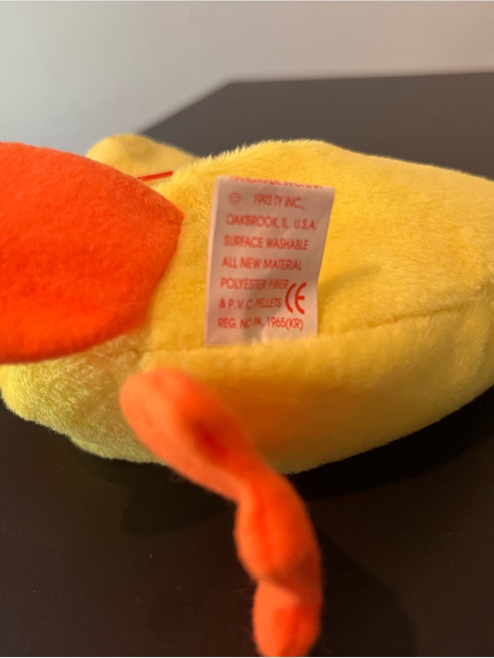 TY Beanie Baby, Quackers, Retired 1994 with Tags, Error in Tag. - Picture 4 of 8